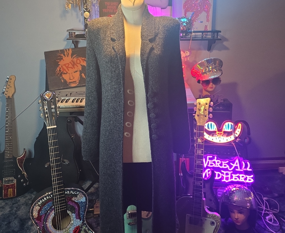 Gray Women's Cardigan Sweater